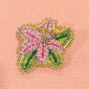 Handmade Beaded Flower Brooch